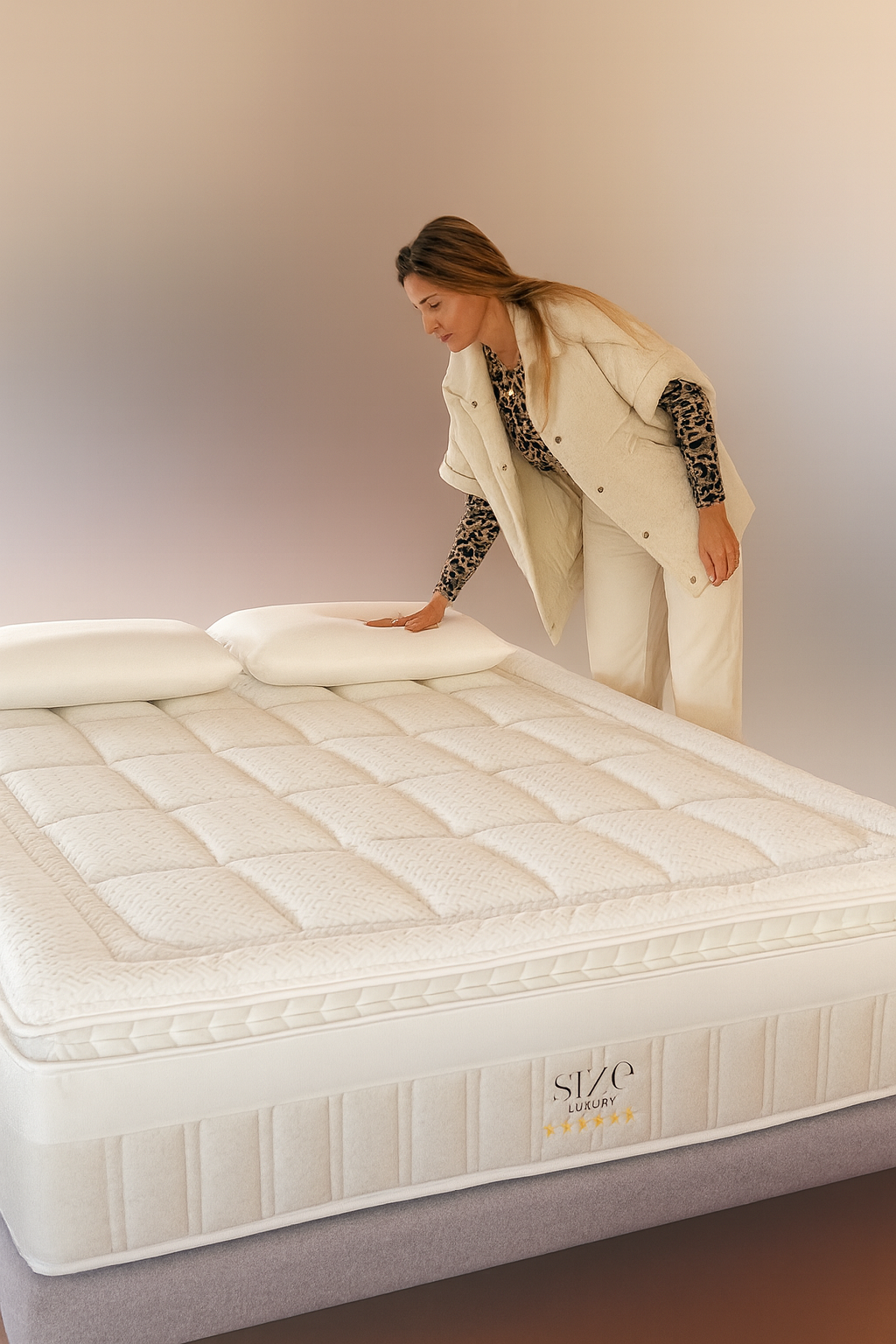 Présentation du matelas 6 étoiles et de son plateau matelassé